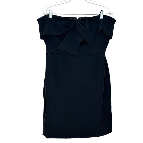 NWT Sam Edelman Size 14 Black Tie Front Strapless Mini Dress - Picture 2 of 6